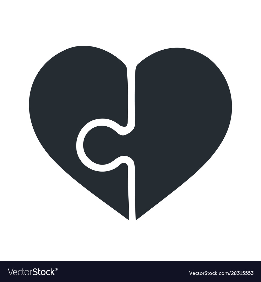 Heart Shaped Puzzle Graphic Template Royalty Free Vector