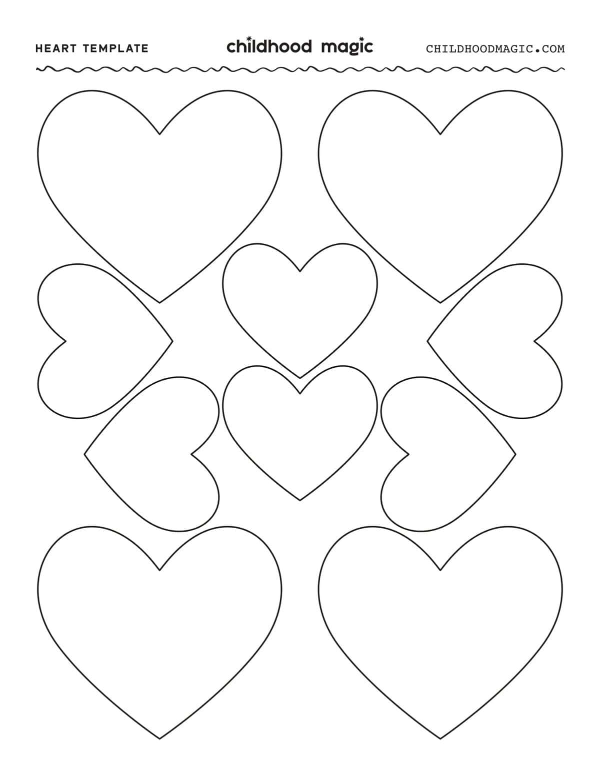 Heart Template Coloring Page Childhood Magic