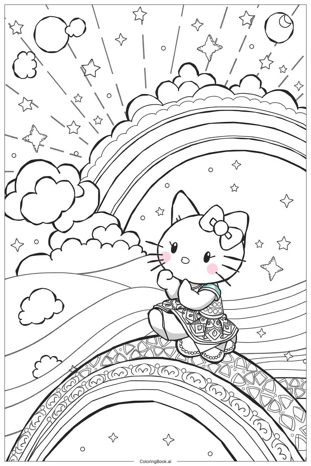free printable hello kitty coloring pages