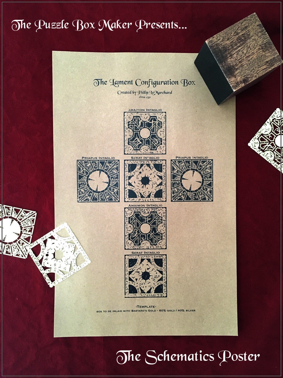 Hellraiser Puzzle Box Schematics Lithograph Print UV 