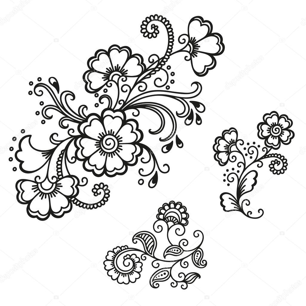 Henna Tattoo Flower Template Mehndi Stock Vector By rugame tera 
