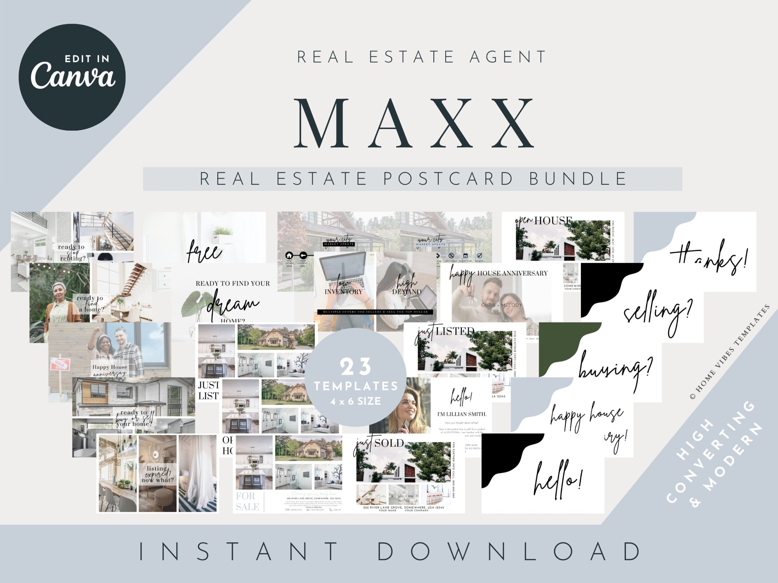 High Converting Realtor Postcards Just Listed Real Estate Marketing Expired Listing House Anniversary Renting Card canva DIGITAL Etsy