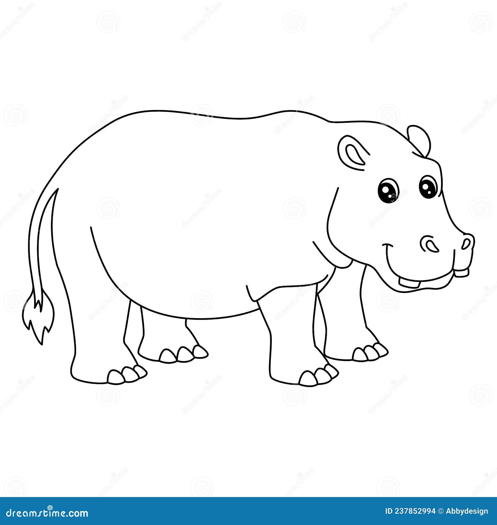 hippopotamus pictures to color