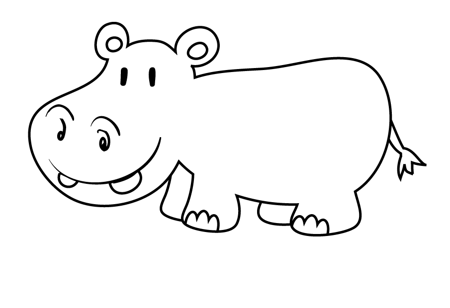 Hippopotamus Coloring Page Super Simple