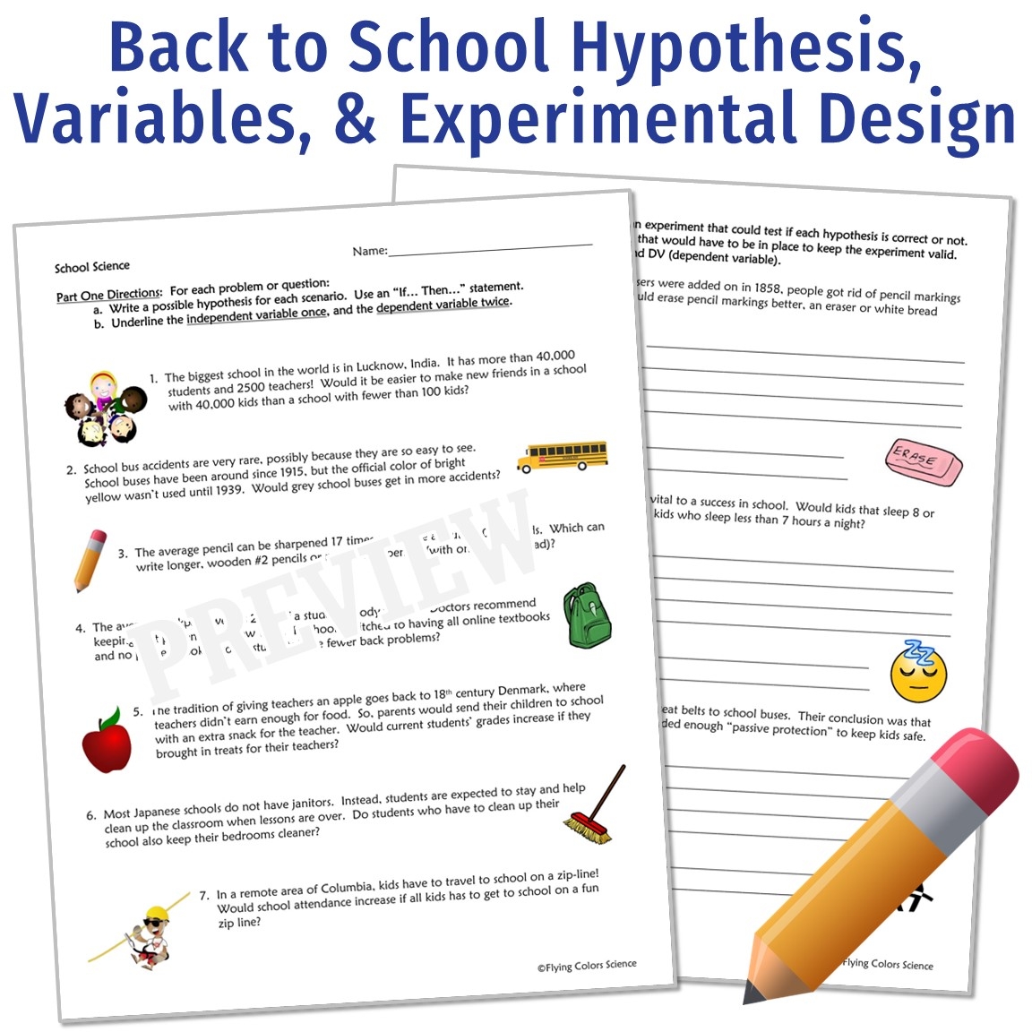 independent variable and dependent variable worksheet