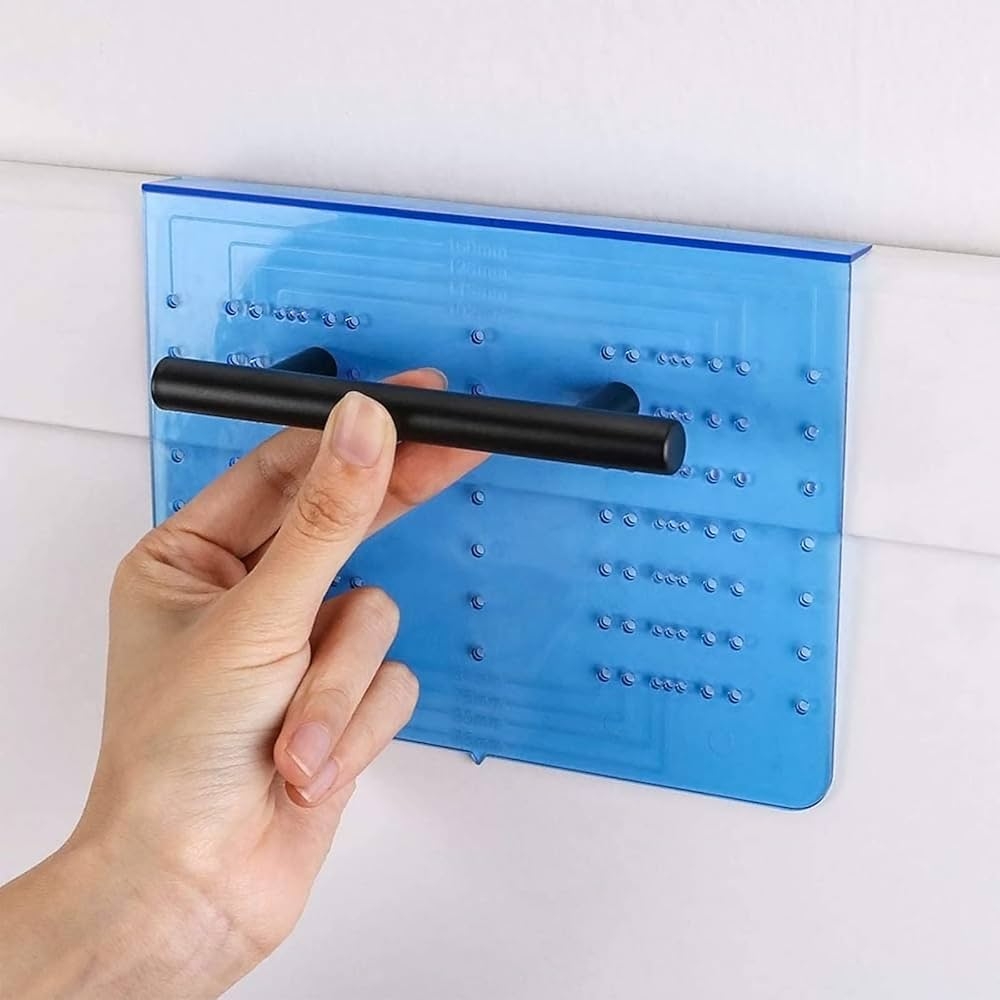 Homdiy 1 Pack Cabinet Handle Template Drill Mounting Template Drawer Pulls For Dresser Amazon