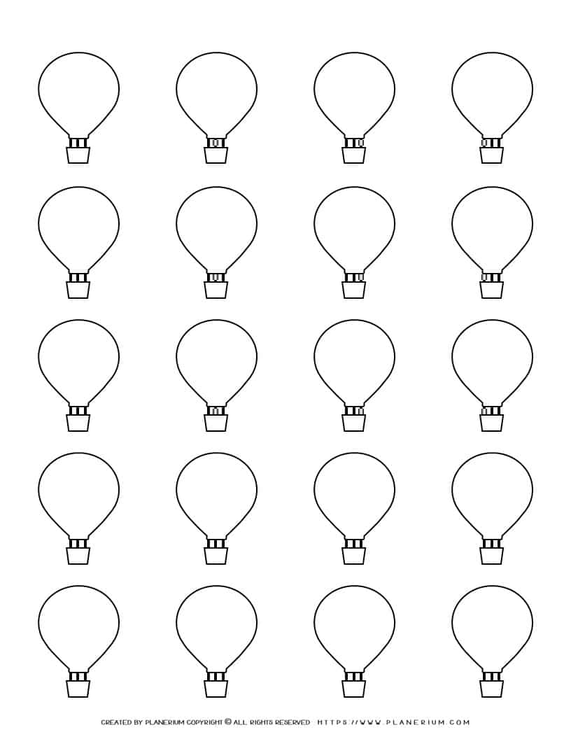 hot air balloon printable template