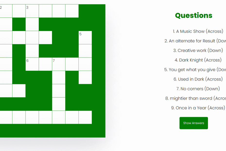 How To Create A Pure CSS Crossword Puzzle GeeksforGeeks