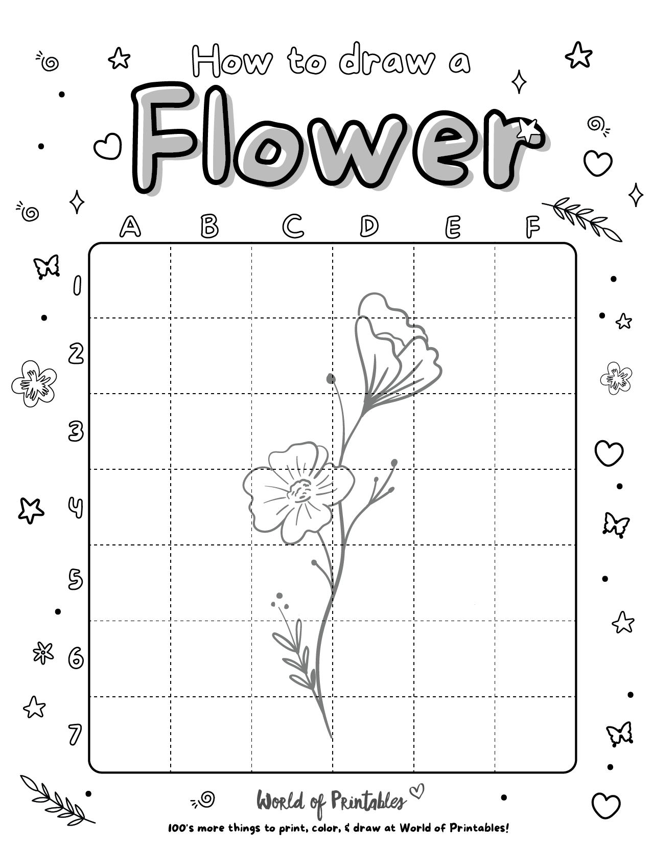 How To Draw A Flower Easy Step By Step Drawing Activities