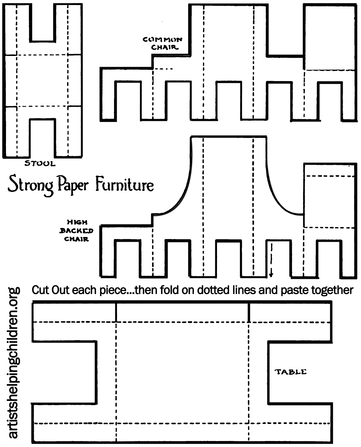 How To Make A Paper Doll House Table U0026 Chairs Kids Crafts U0026 Activities