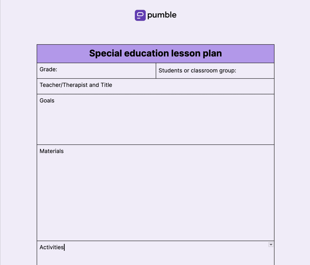 free teacher lesson plan template