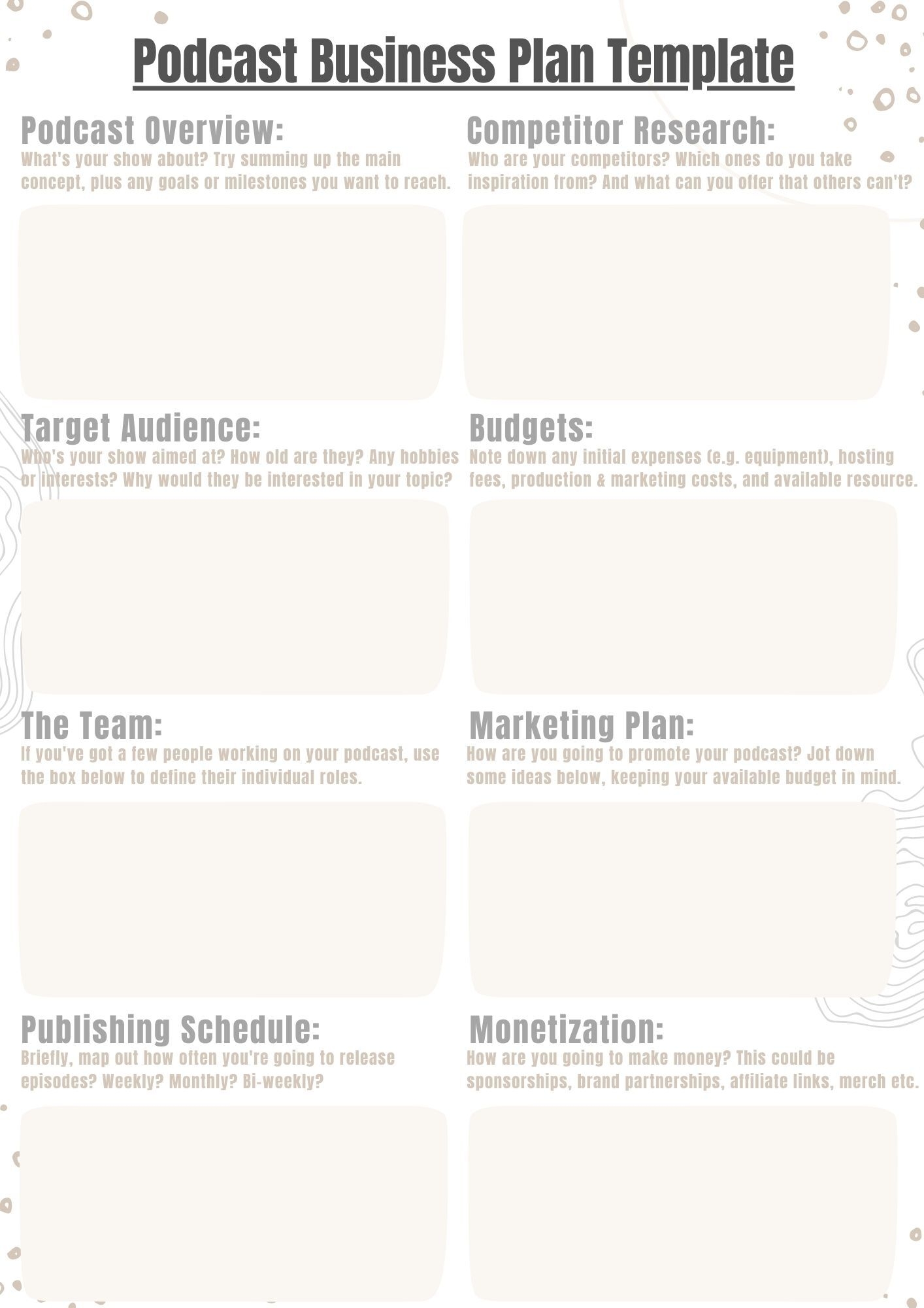 How To Write A Podcast Business Plan w Example Template 