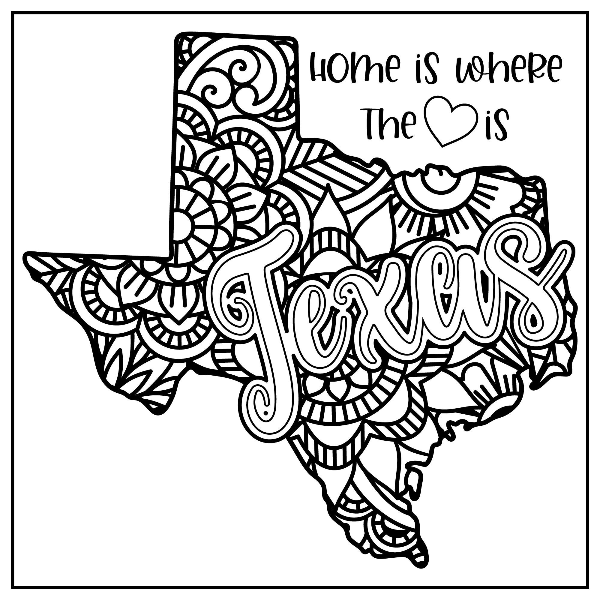 Huge Coloring Poster The State Of Texas Etsy