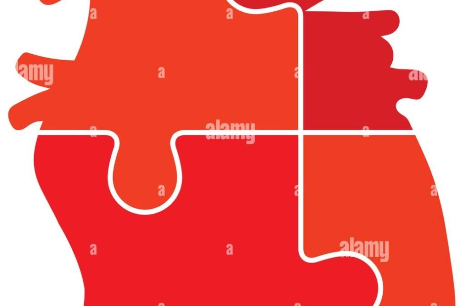Human Heart Jigsaw Puzzle Pieces Abstract Vector Stock Vector