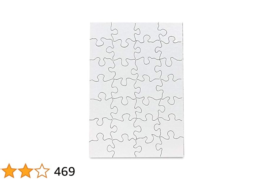 Hygloss 28 Piece Rectangle Blank Jigsaw 8 Puzzles With Envelopes 5 5