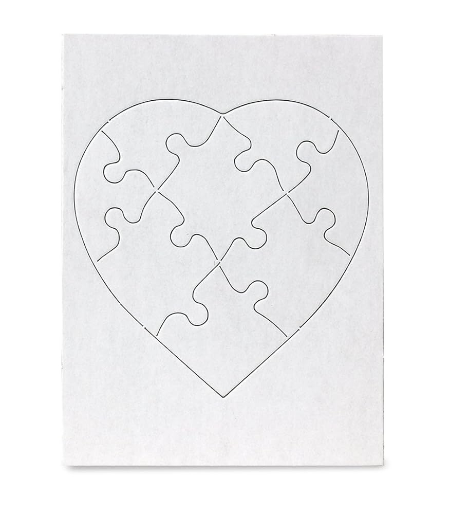 Hygloss 6 Blank Heart Puzzles 6 X 8 Inches Ideal For Valentine s Day Crafts Write Draw And Decorate 8 Pieces Each