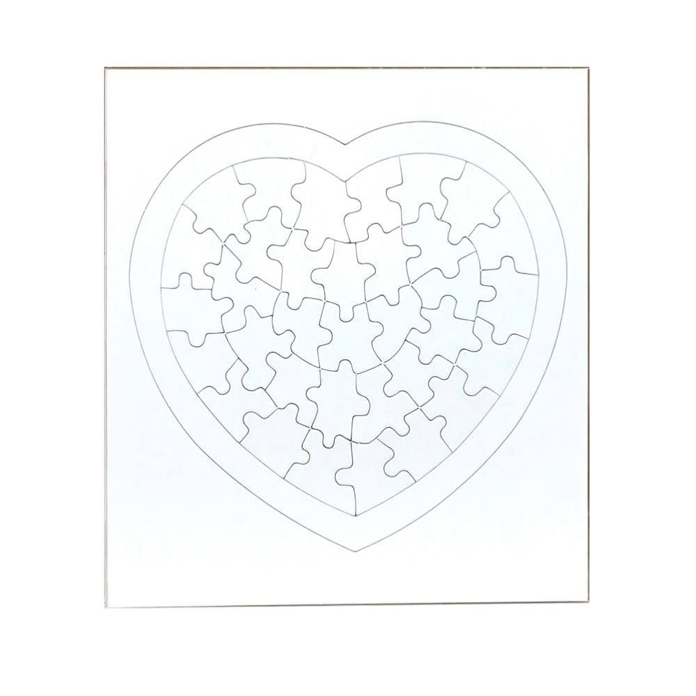 Hygloss Blank Puzzles With Heart Shape 8 5