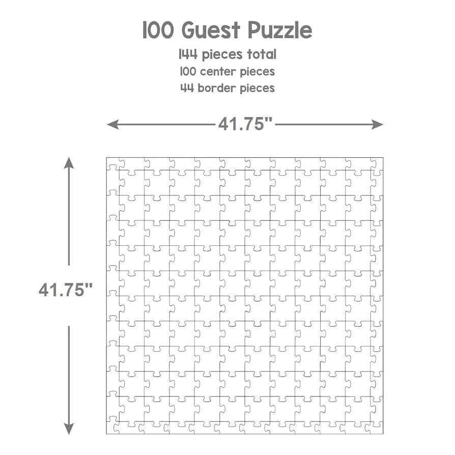 Hygloss Products Blank Community Puzzle Create A Size Fun Group Activity Great For Parties Weddings Classroom Office U0026 More Approx 44 X 44 100 Center Pieces 100 Guests Amazon co uk Toys U0026 Games