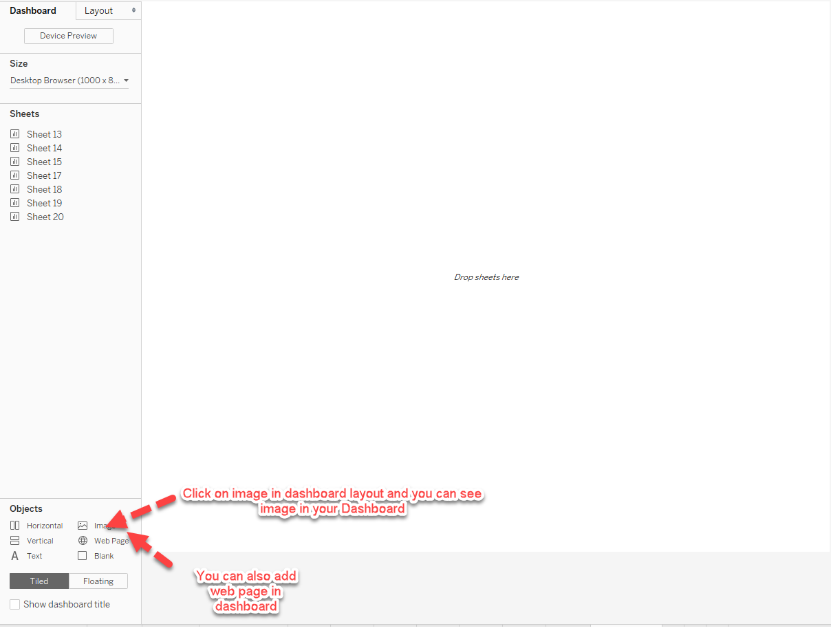 adding text to tableau worksheet