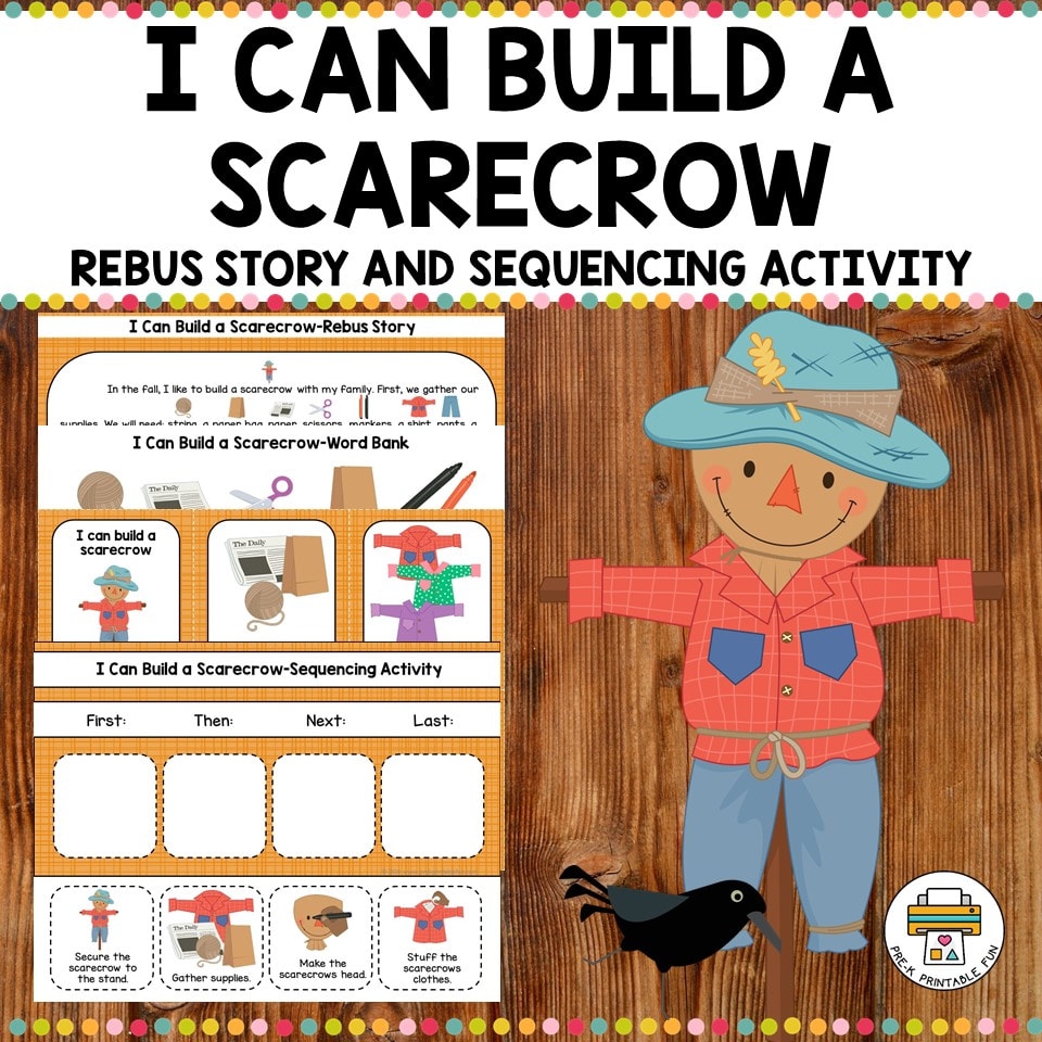 I Can Build Scarecrow Preschool Literacy Set U0026 Rebus Story