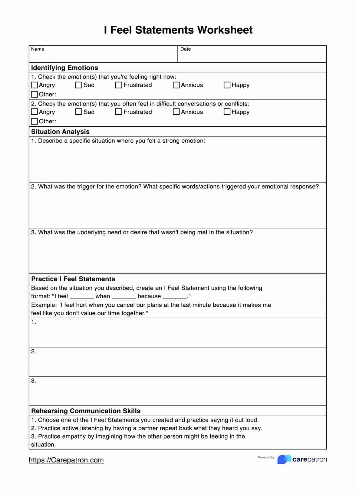 i statement worksheet