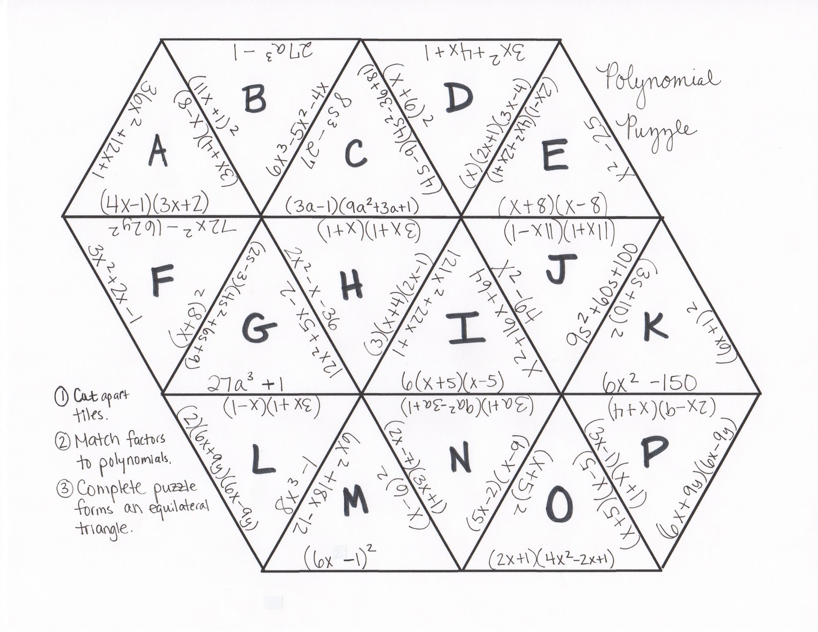 I Is A Number Factoring Polynomials Tarsia