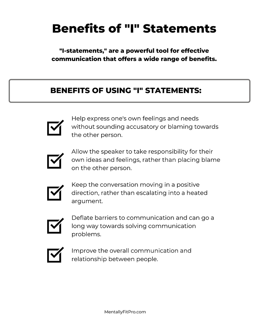 I Statements Worksheet Centervention Worksheets Library