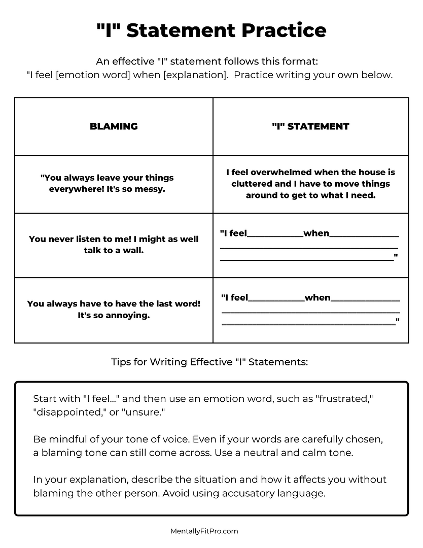 I Statements Worksheets 15 Worksheets Worksheets Library