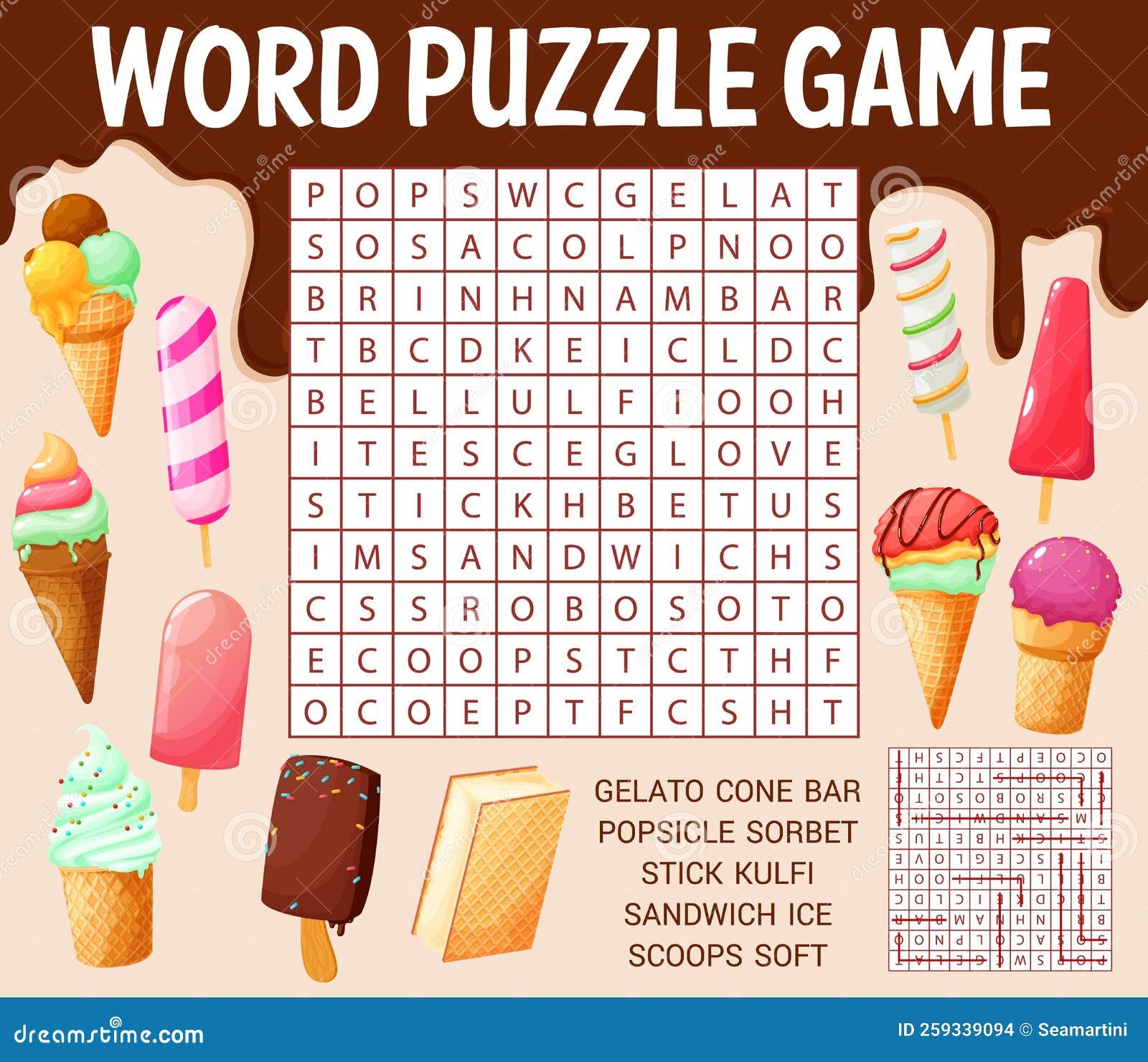 icecream jigsaw puzzle template