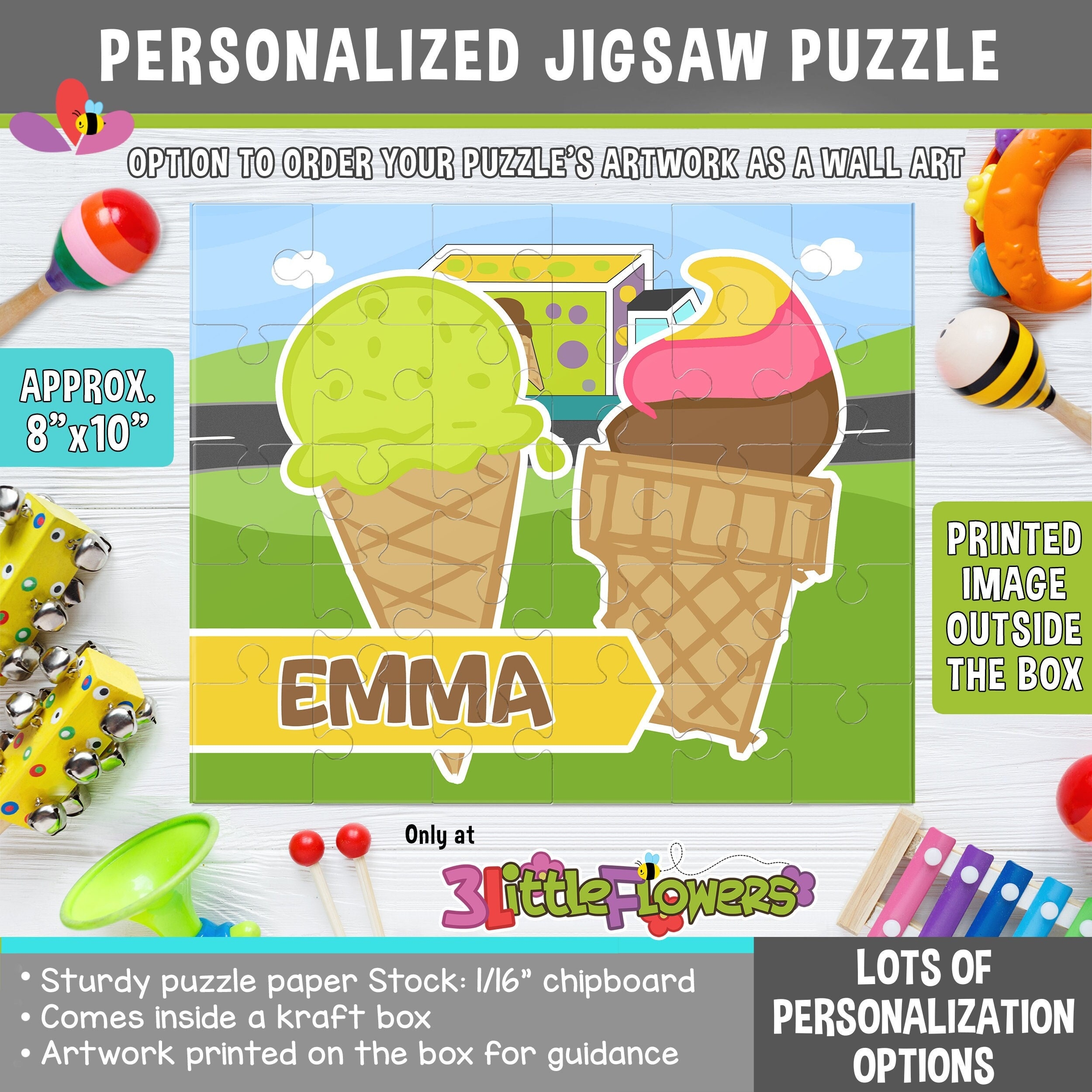 Ice Cream Puzzle Etsy