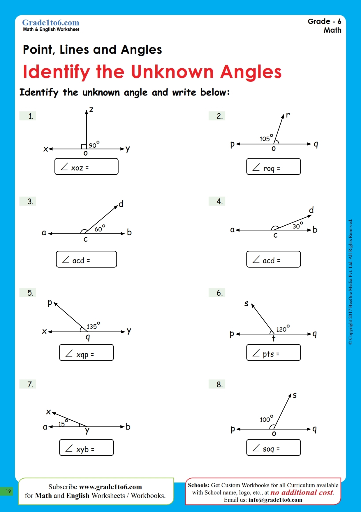 identifying angles worksheet