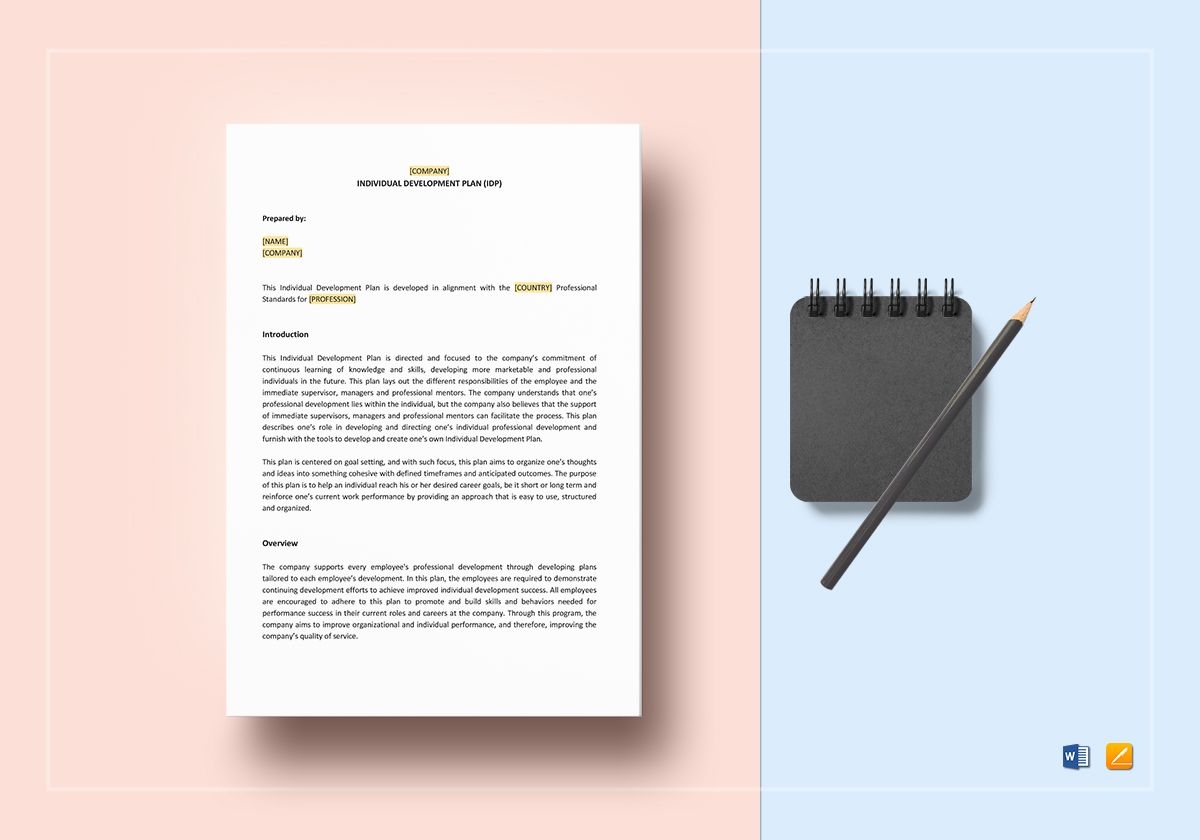personal development plan template word document