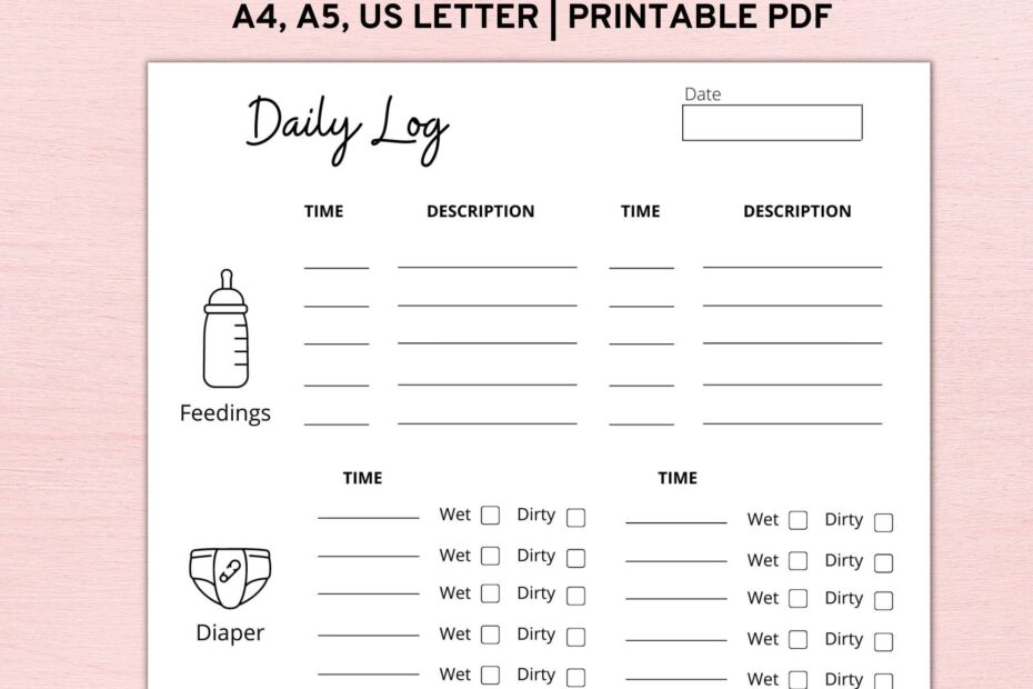 Infant Daily Log Printable Etsy