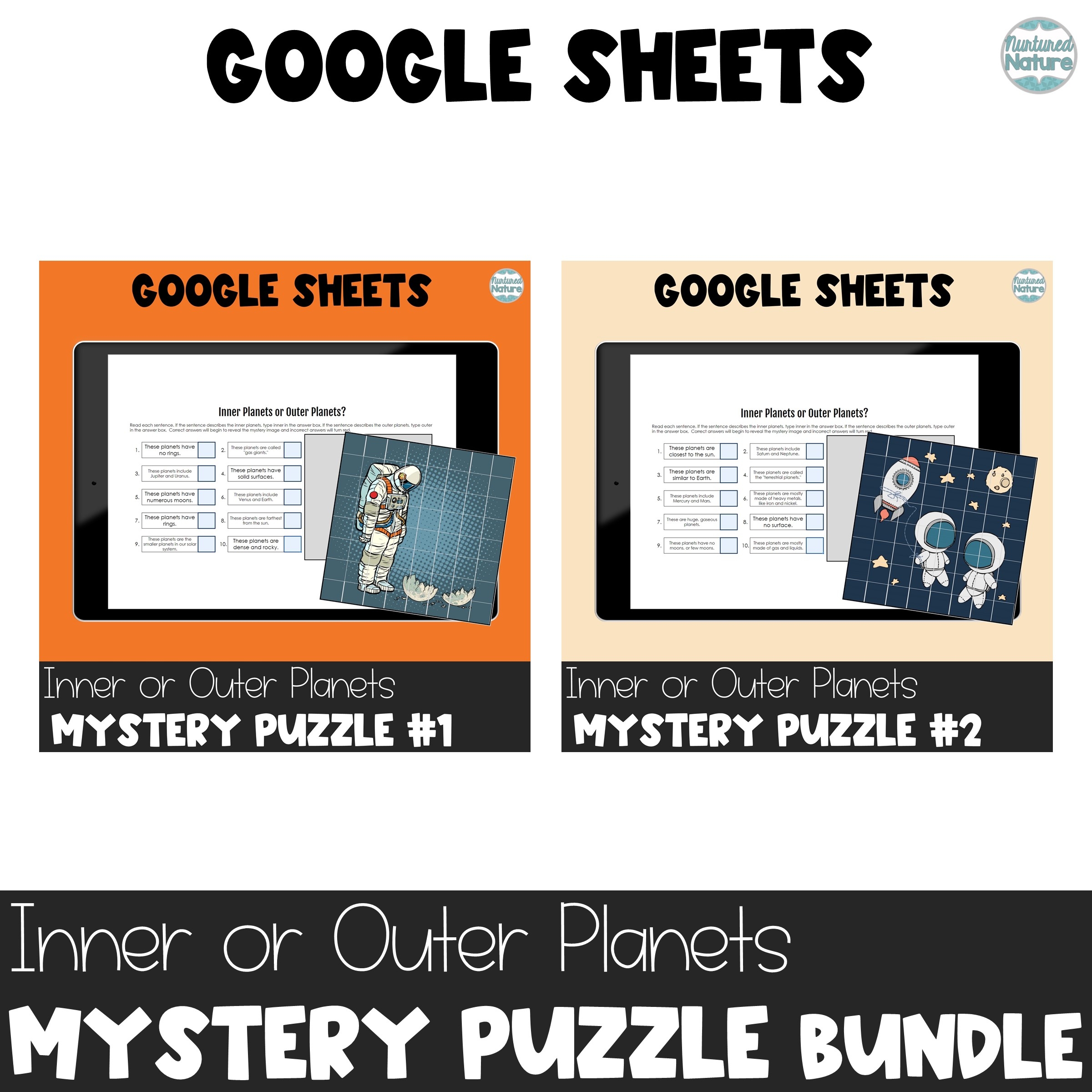 Inner Or Outer Planets Digital Pixel Art Puzzle Bundle Google 