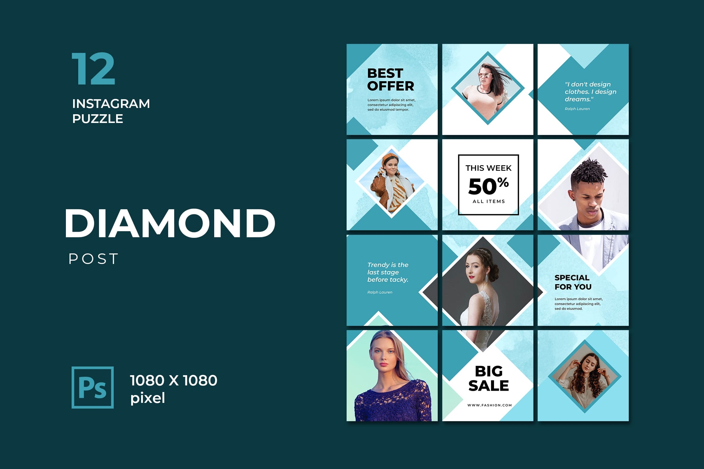 Instagram Puzzle Diamond Post