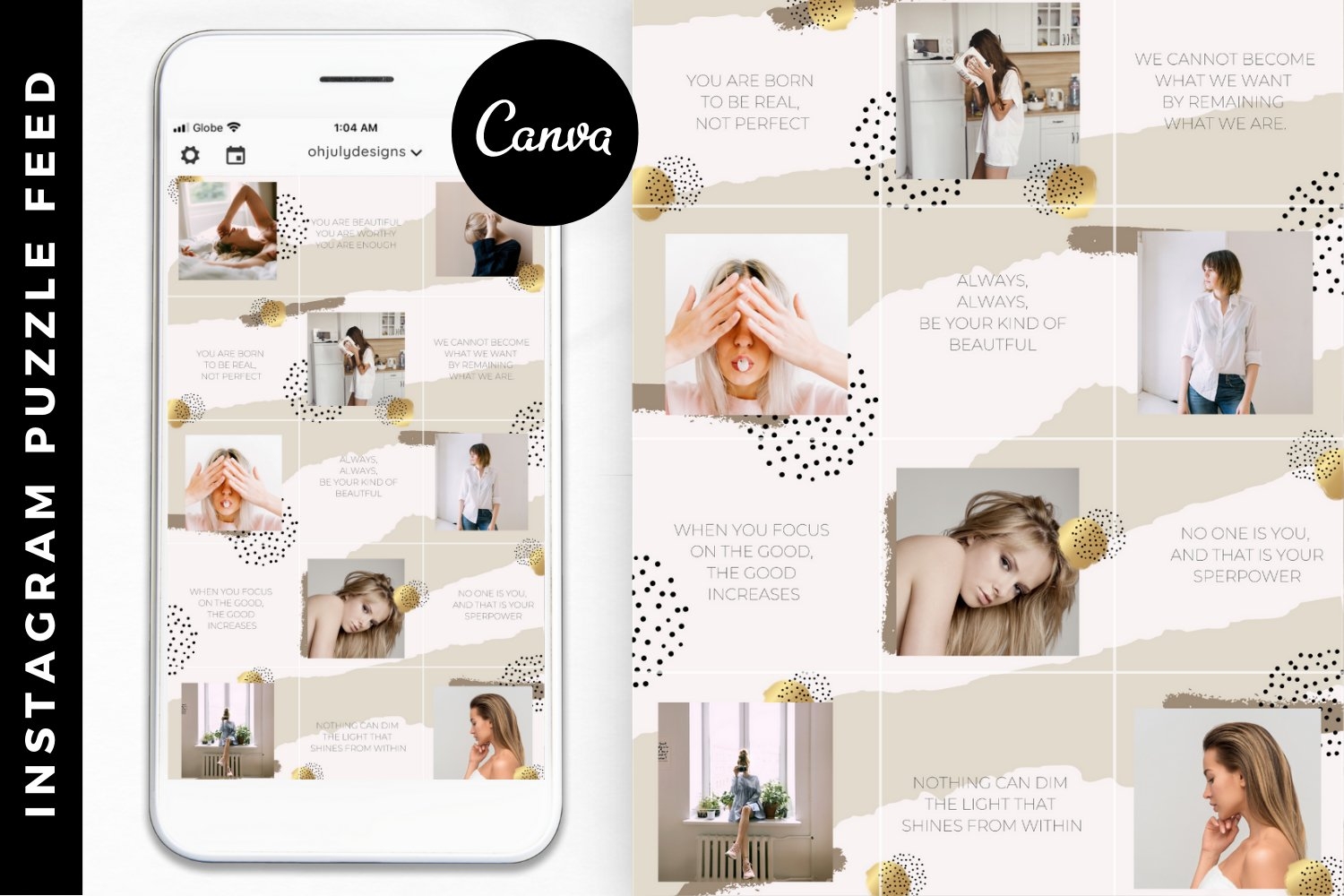instagram puzzle feed template free download canva