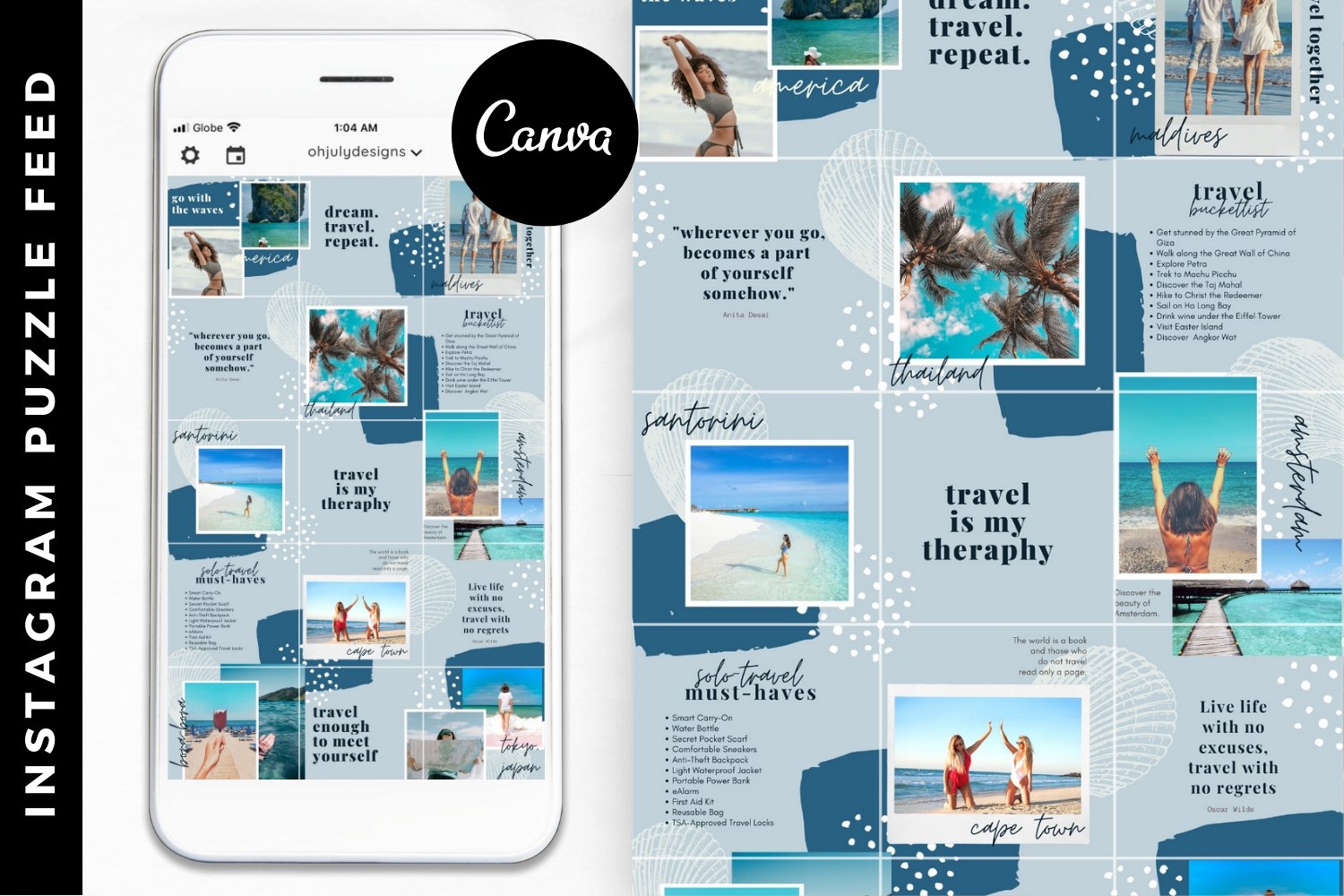 puzzle template instagram canva