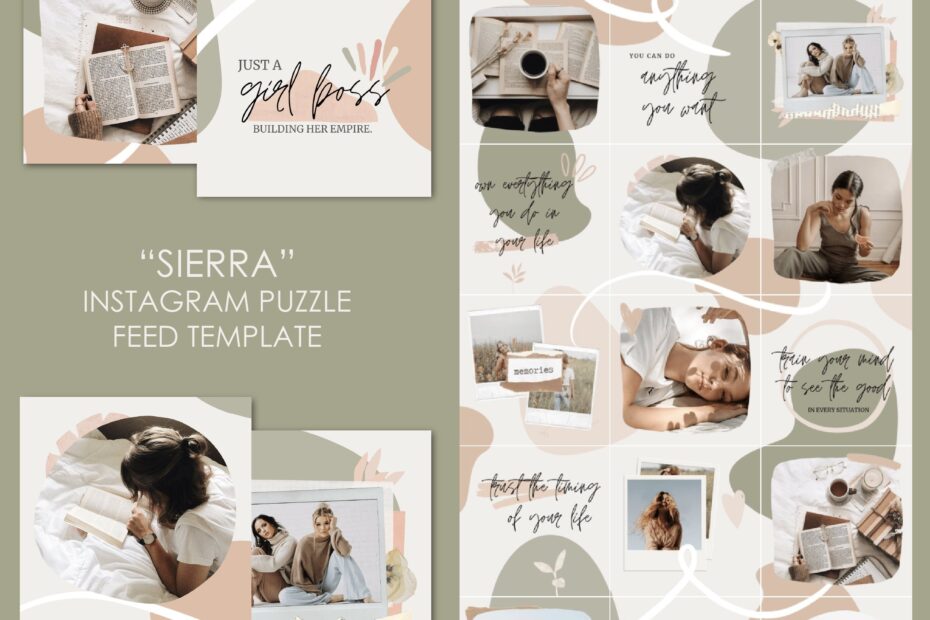 Instagram Puzzle Feed Template For Canva 1 1 Sierra Instagram