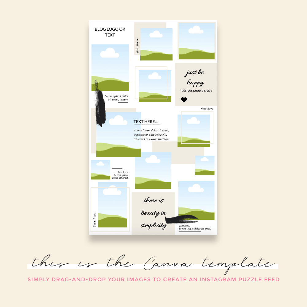 Instagram Puzzle Template For Canva Coco Elephant On The Road