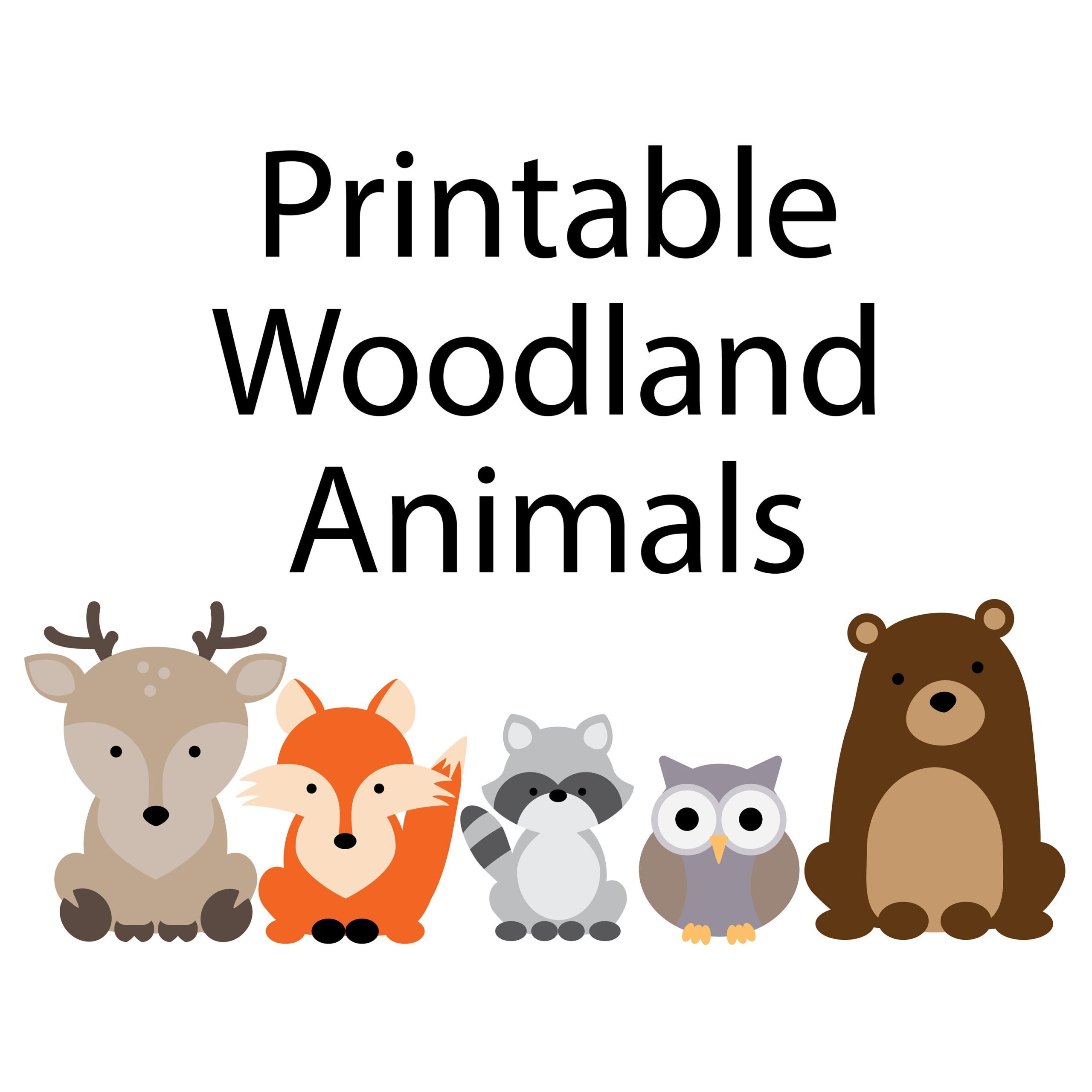 Instant Download Printable Woodland Animals Set Woodland 