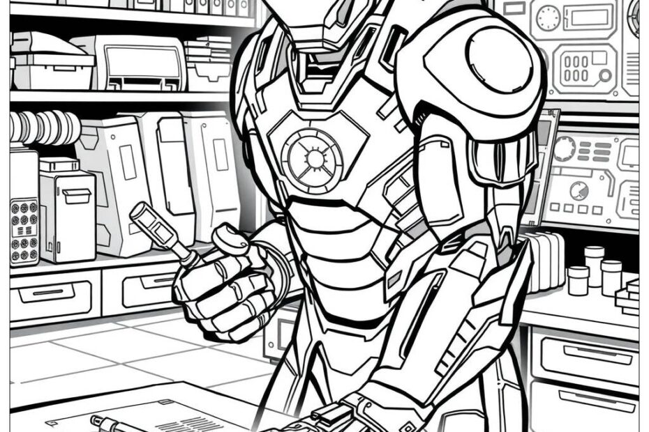 Iron Man Flying High 2 Coloring Page Free PDFu0026PNG Printable