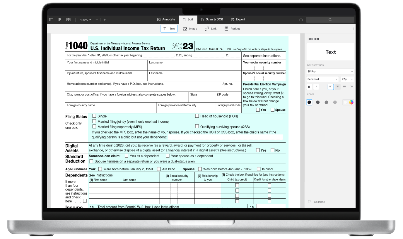 printable irs form 1040