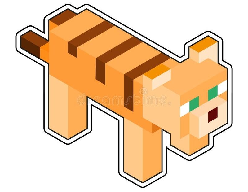 Isolated Cat Minecraft Vector Illustration Stock Vector Illustration Of Steve Retro 259938256