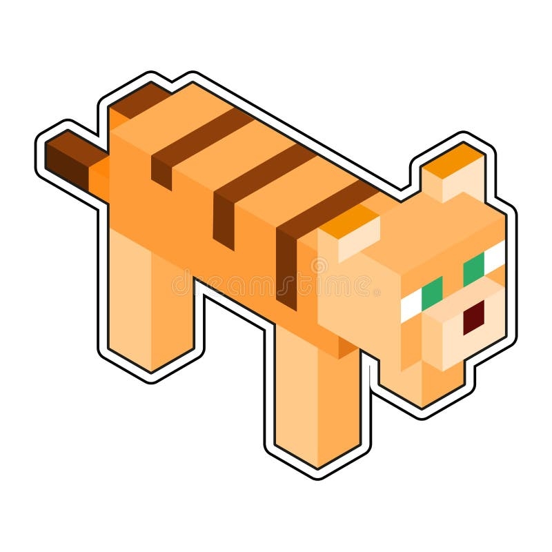 Isolated Cat Minecraft Vector Illustration Stock Vector Illustration Of Steve Retro 259938256