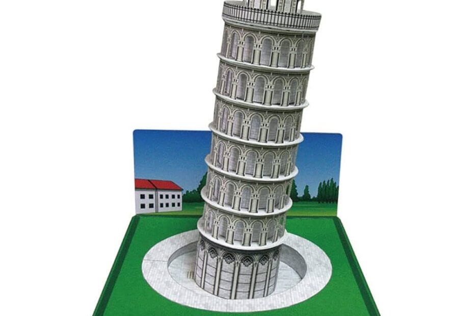Italy Leaning Tower Of Pisa 3D Paper Model Buildings DIY Kit Handmade Crafts Puzzle For Adults