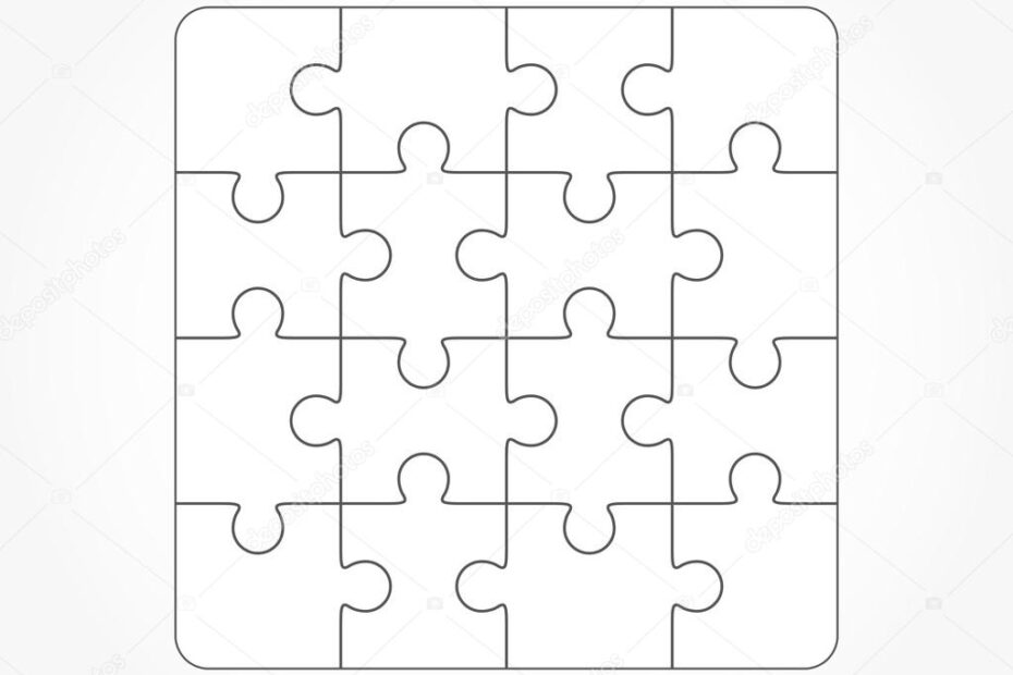 Jigsaw Guaranteed Puzzle Blank Template Sixteen Elements