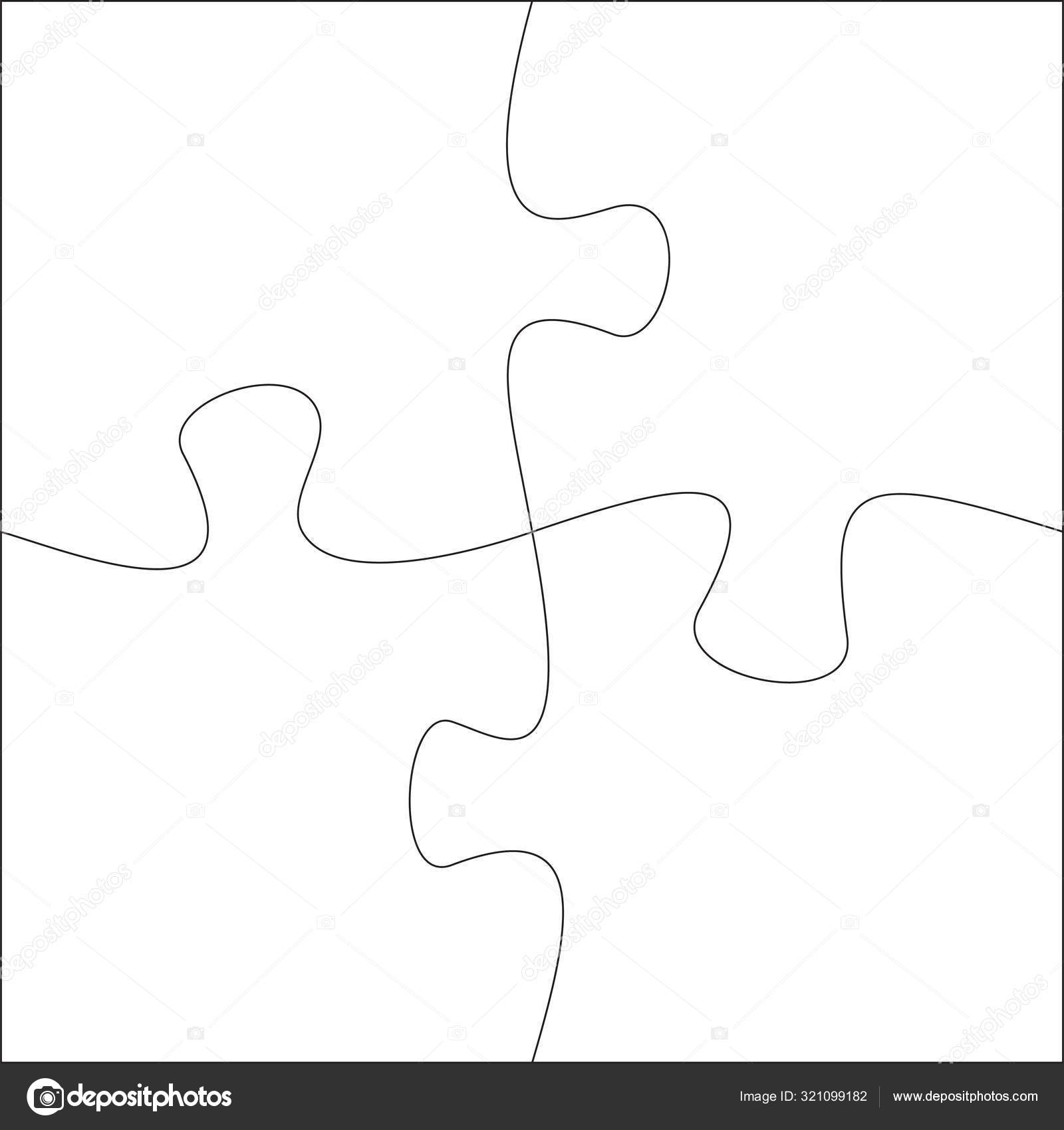 Jigsaw Pieces Template Four Jigsaw Puzzle Parts Stock Vector By chipus82 321099182