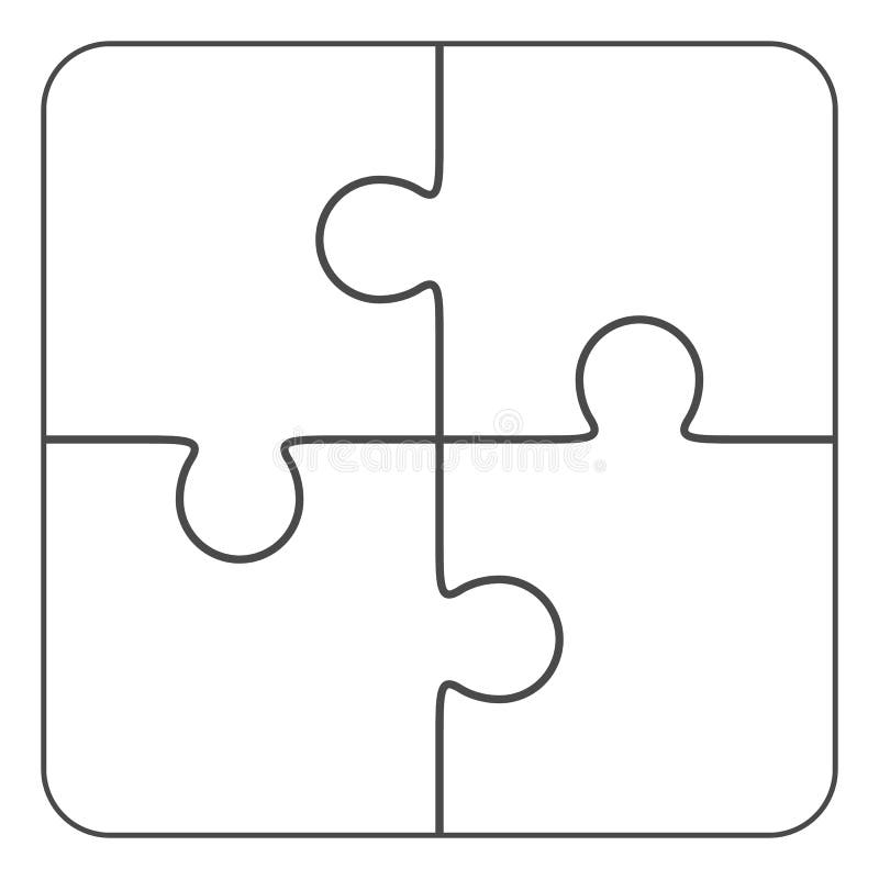 Jigsaw Puzzle Blank 2x2 Four Pieces Stock Illustration Illustration Of Background Silhouette 57166821