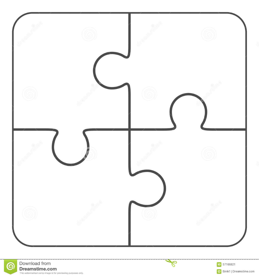 Jigsaw Puzzle Blank Simple Vector Of Five Pieces Stock Illustration Illustration Of Connection Game 193879494