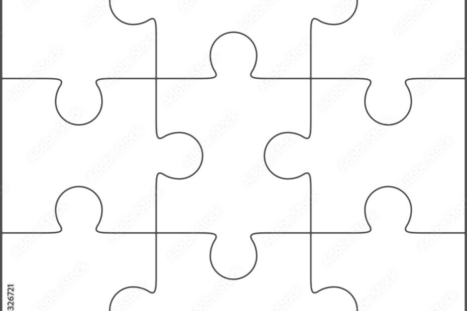 Jigsaw Puzzle Blank Template 3x3 Stock Vector Adobe Stock